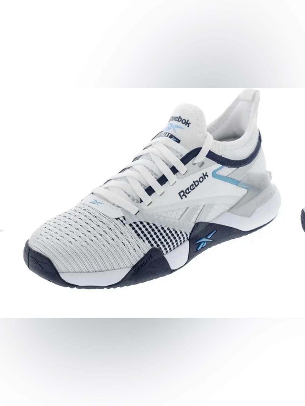 Reebok White, Navy & Light Blue Court Shoes